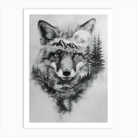 Wolf In The Forest 23 Art Print