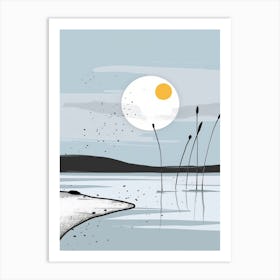 Moon Over The Sea 1 Art Print