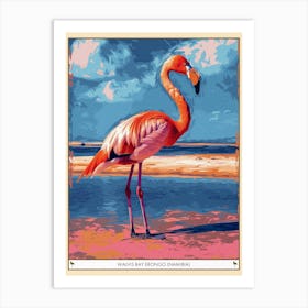 Greater Flamingo Walvis Bay Erongo Namibia Tropical Illustration 3 Poster Art Print