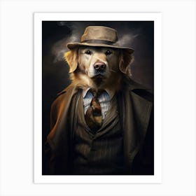 Gangster Dog Golden Retriever 2 Art Print