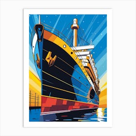 Titanic Ship Bow Illustration 3 Art Print