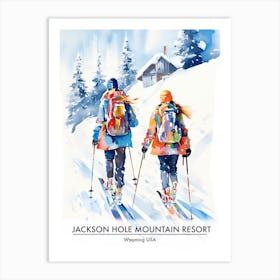 Jackson Hole Mountain Resort   Wyoming Usa, Ski Resort Poster Illustration 1 Art Print