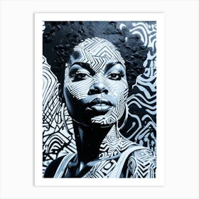 Graffiti Mural Of Beautiful Black Woman 241 Art Print