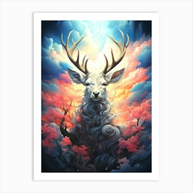 Deer In The Sky 3 Art Print