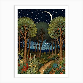 William Morris Night In The Woods 14 Art Print