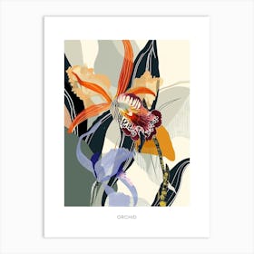 Colourful Flower Illustration Poster Orchid 2 Art Print