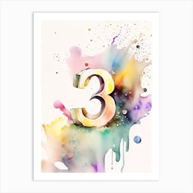 33, Number, Education Storybook Watercolour 4 Art Print