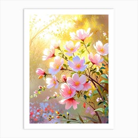 Pink Flowers In The Spring Art Print