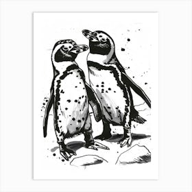 African Penguin Squabbling Over Territory 4 Art Print