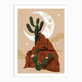 Cactus In The Desert 10 Art Print