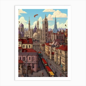 Milan Pixel Art 3 Art Print