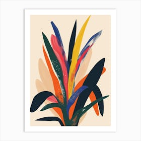 Bromeliad Plant Minimalist Illustration 3 Art Print