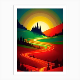 Sunset Road Art Print