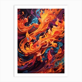 Abstract Fire Painting Art Print