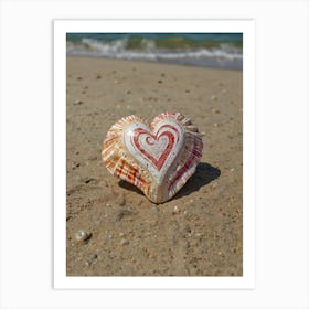 Heart Shell On The Beach 2 Art Print