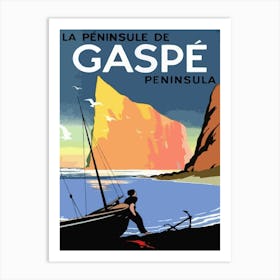 Gaspe, France, Vintage Travel Poster Art Print