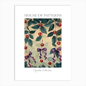 Botanical Bows And Cherries 6 Pattern Poster Art Print