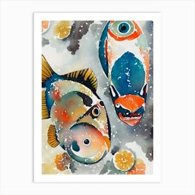 Tang Fish Vintage Graphic Watercolour Art Print