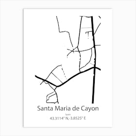 Santa Maria Colotepec,Mexico Minimalist Map Art Print