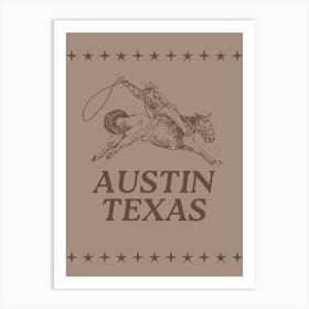 Austin Texas Western Travel Art Print