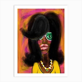 lady in yellow Art Print