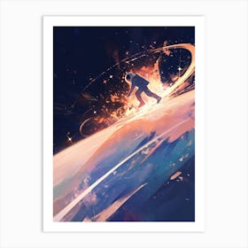 Space Man In Space Art Print