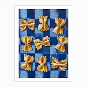 Pasta Blue Checkerboard 2 Art Print