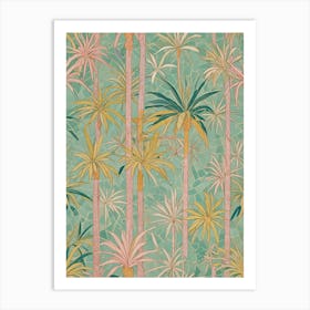 Abstract Palm Trees Mosaic Art Print