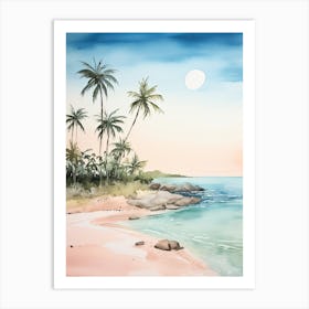 Watercolour Of Praia Dos Carneiros   Pernambuco Brazil 1 Art Print