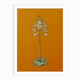 Vintage Giant Cabuya Botanical on Sunset Orange n.0578 Art Print