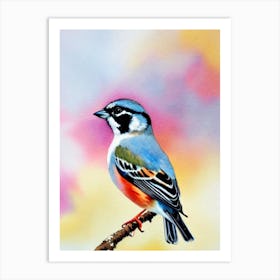 Sparrow 2 Watercolour Bird Art Print