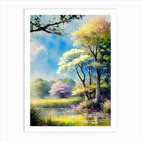 Trees In The Pond Art Print