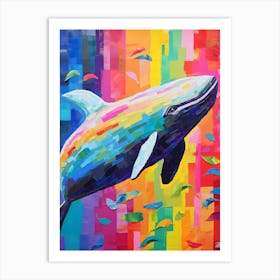 Colour Burst Whale 2 Art Print