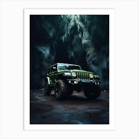 Jeep Wrangler In Cave 2 Art Print