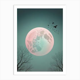 Fly Away Moon Scene (6) Art Print