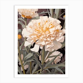 Marigold 4 Flower Painting Art Print