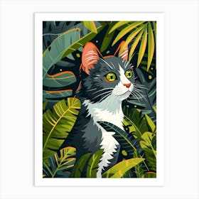 Cat In The Jungle 28 Art Print