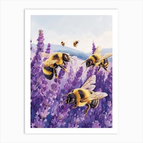 Colletidae Bee Storybook Illustration 13 Art Print