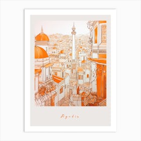 Agadir Morocco 2 Orange Drawing Poster Art Print