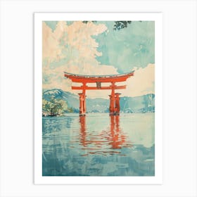 Miyajima Japan 6 Retro Illustration Art Print