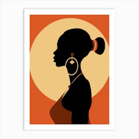 Silhouette Of African Woman 10 Art Print