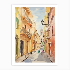 Catania, Italy Watercolour Streets 4 Art Print