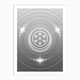 Geometric Glyph in White and Silver with Sparkle Array n.0101 Art Print