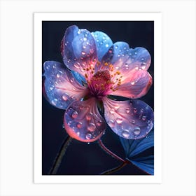 Water Droplet Flower Art Print