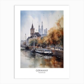 Frankfurt, Germany 3 Watercolor Travel Poster Art Print