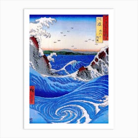 Awa Province Stormy Sea At The Naruto Rapids 1853 By Ando Or Utagawa Hiroshige Art Print