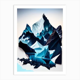 Los Glaciares National Park Argentina Cut Out Paper Art Print