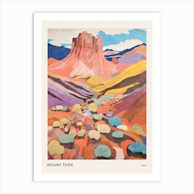 Mount Teide Spain 2 Colourful Mountain Illustration Poster Art Print