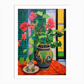 Flowers In A Vase Still Life Painting Bougainvillea 1 Art Print