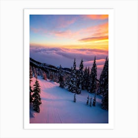 Pitztal, Austria Sunrise Skiing Poster Art Print